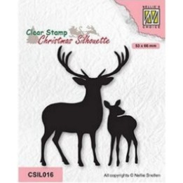 NC • Christmas Silhouettes clear stempel Deer with Young