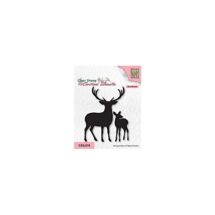NC • Christmas Silhouettes clear stempel Deer with Young