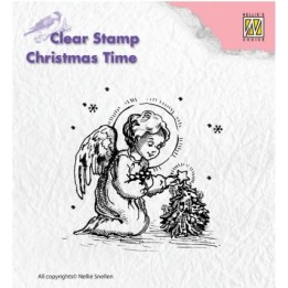 NC • Christmas Time clear stempel Angel with christmas tree