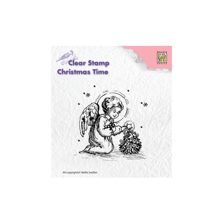 NC • Christmas Time clear stempel Angel with christmas tree