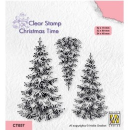 NC • Christmas Time clear stempel 3 Snowy Fir Trees