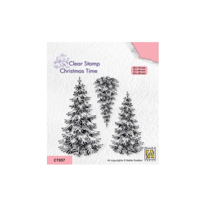 NC • Christmas Time clear stempel 3 Snowy Fir Trees