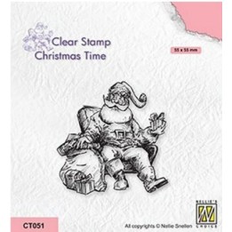 NC • Christmas Time clear stempel Santa Claus in Lounge Chair