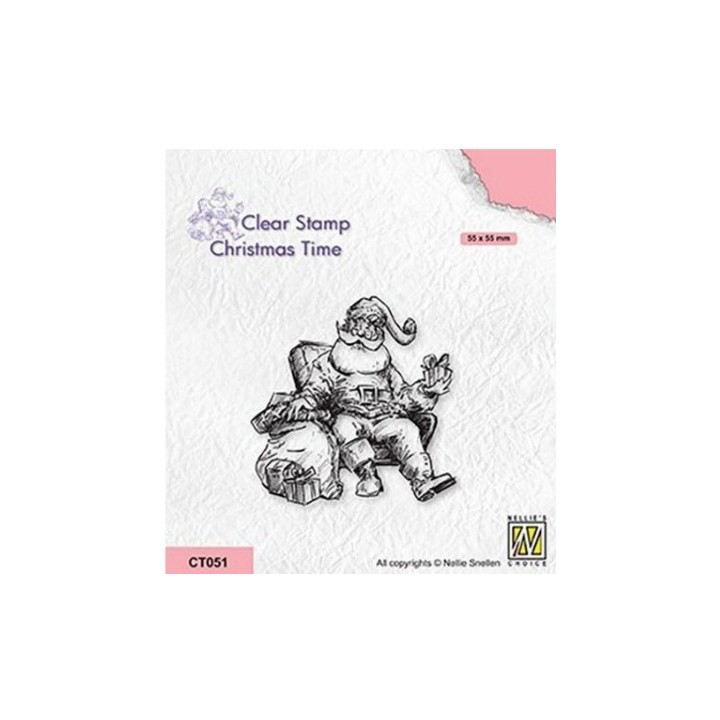 NC • Christmas Time clear stempel Santa Claus in Lounge Chair