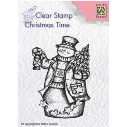 NC • Christmas Time clear stempel Snowman with Lantern
