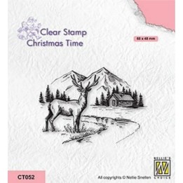 NC • Christmas Time clear stempel Winter Landscape with Deer