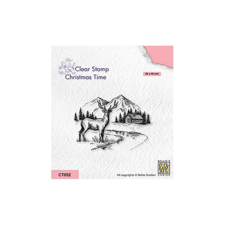 NC • Christmas Time clear stempel Winter Landscape with Deer