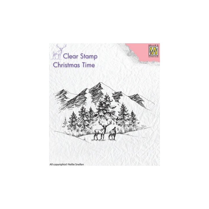 NC • Christmas Time clear stempel Winter Landscape with Deer