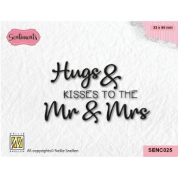 Nellie's Choice • Sentiments Clear Stamp Hugs & Kisses