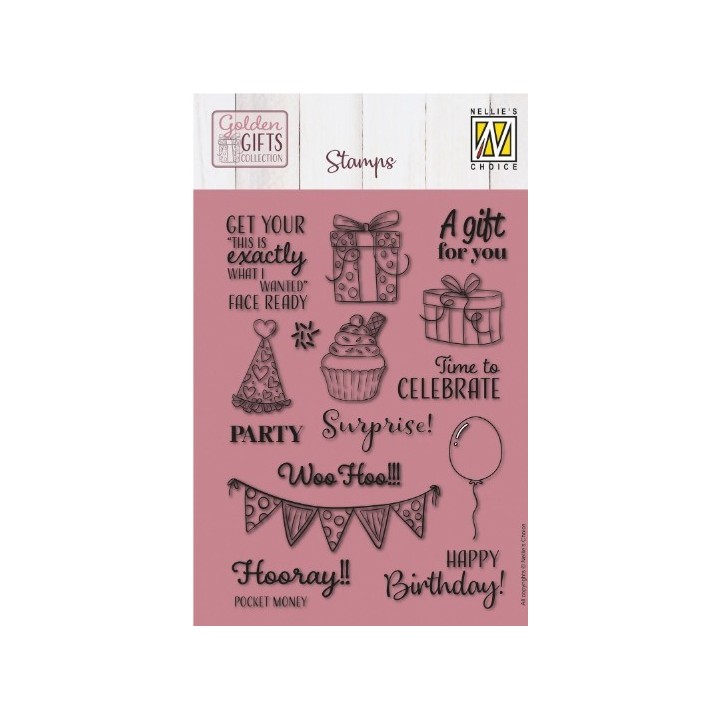 Nellie's Choice • Golden gifts Clear Stamps Celebrations 16st.