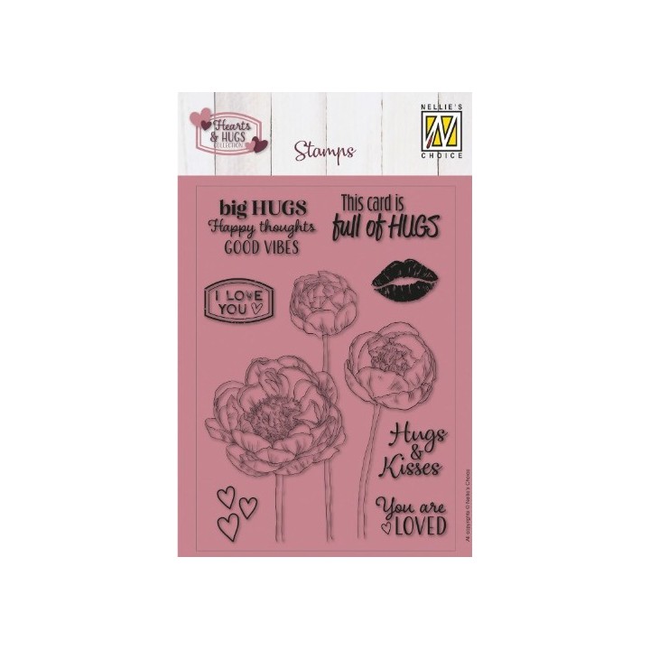 Nellie's Choice • Hearts & Hugs Clear Stamps Full of Hugs 9st.