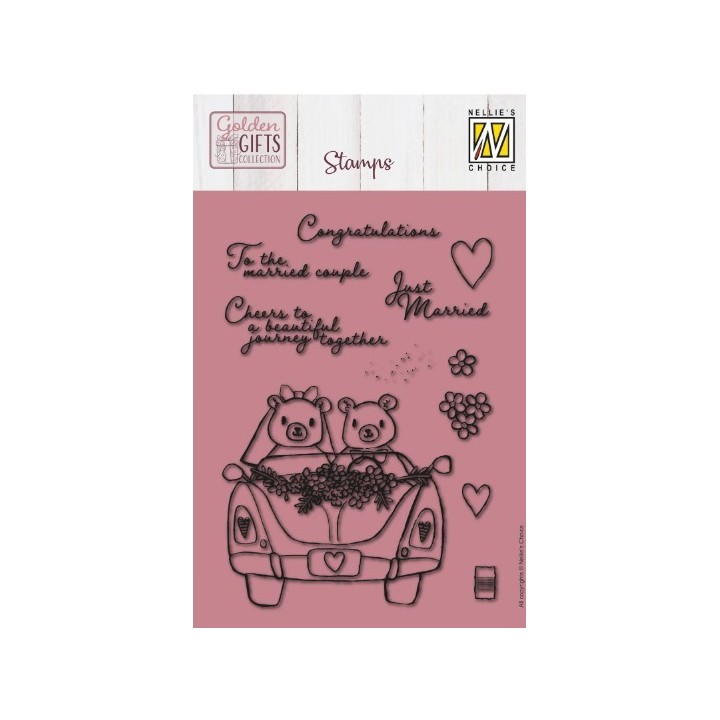 Nellie's Choice • Golden Gifts Clear Stamps Just Married 11st.