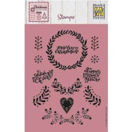 Nellie's Choice • Scandinavian Christmas Clear Stamps Kerstkrans 13st.