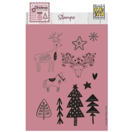 Nellie's Choice • Scandinavian Christmas Clear Stamps Scandinavisch Landschap 11st.