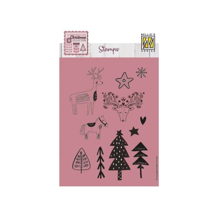 Nellie's Choice • Scandinavian Christmas Clear Stamps Scandinavisch Landschap 11st.