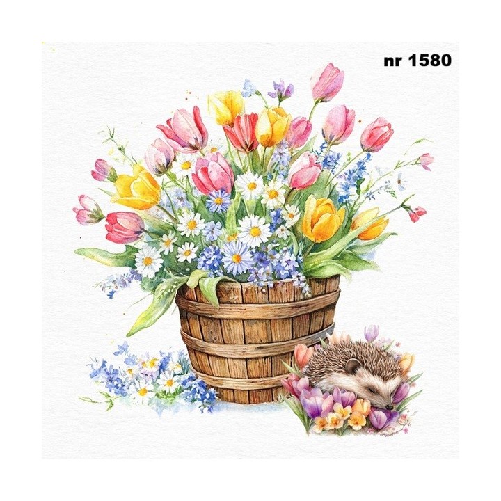 Secchio Pieno di Primavera servet 33x33cm