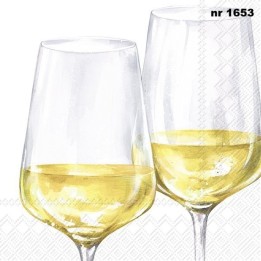 White wine glasses servet 33x33cm