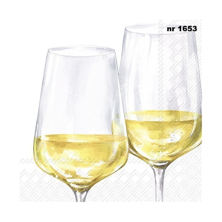 White wine glasses servet 33x33cm