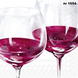 Red wine glasses servet 33x33cm