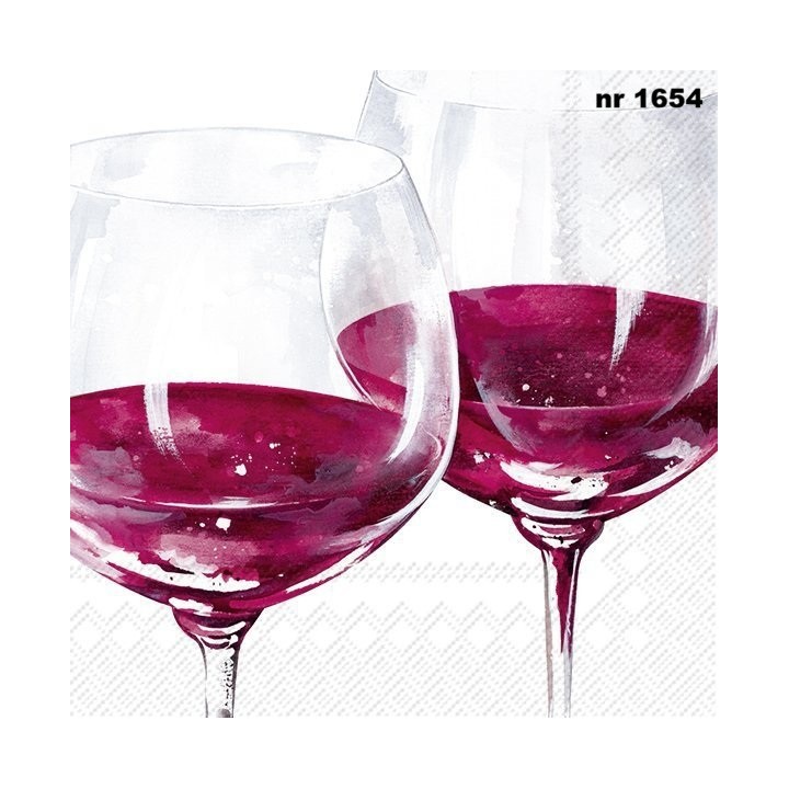 Red wine glasses servet 33x33cm