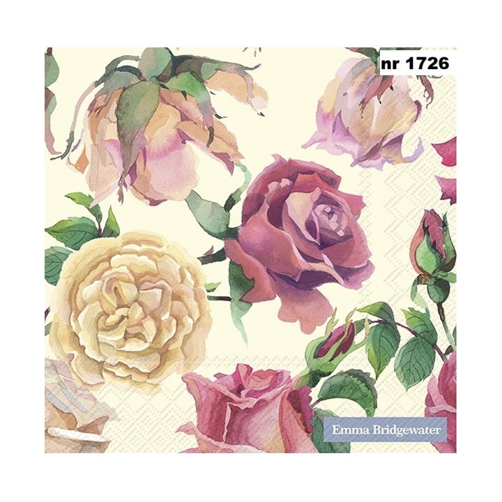 Emma Bridgewater Pink roses cream servet 33x33cm