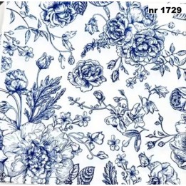 Flowers in blue servet 33x33cm