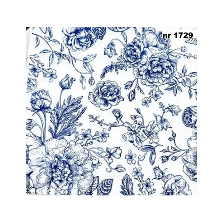 Flowers in blue servet 33x33cm