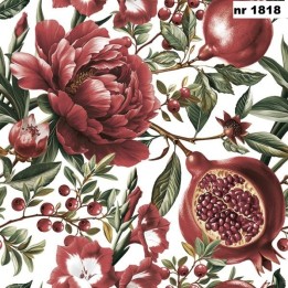 Red Flowers with Pomegranates servet 33x33cm