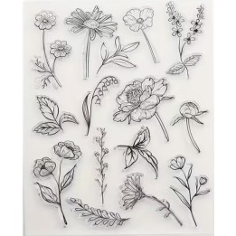 Clear stempel bloemen 15x215cm
