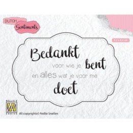 NC Dutch Sentiments clear stempel NL Bedankt Voor Wie Je Bent