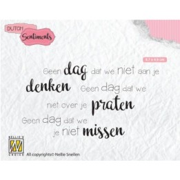 NC Dutch Sentiments clear stempel NL Geen Dag Dat We Niet Aan Je Denken