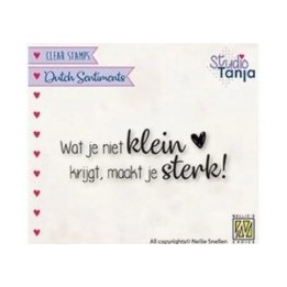 NC Dutch Sentiments clear stempel NL Wat Je Niet Klein Krijgt
