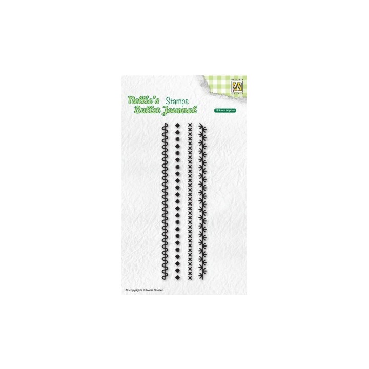 NC Nellie's Bullet Journal clear stempel set of borders 1