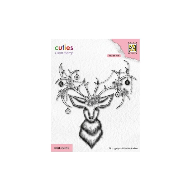 NC Cutie clear stempel Reindeer