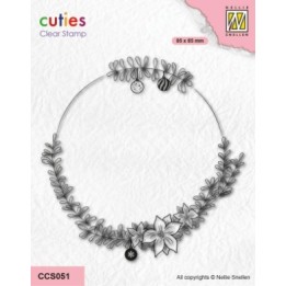 NC Cutie clear stempel Wreath