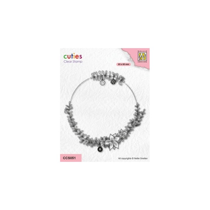 NC Cutie clear stempel Wreath