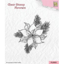 NC Flower clear stempel Poinsetta