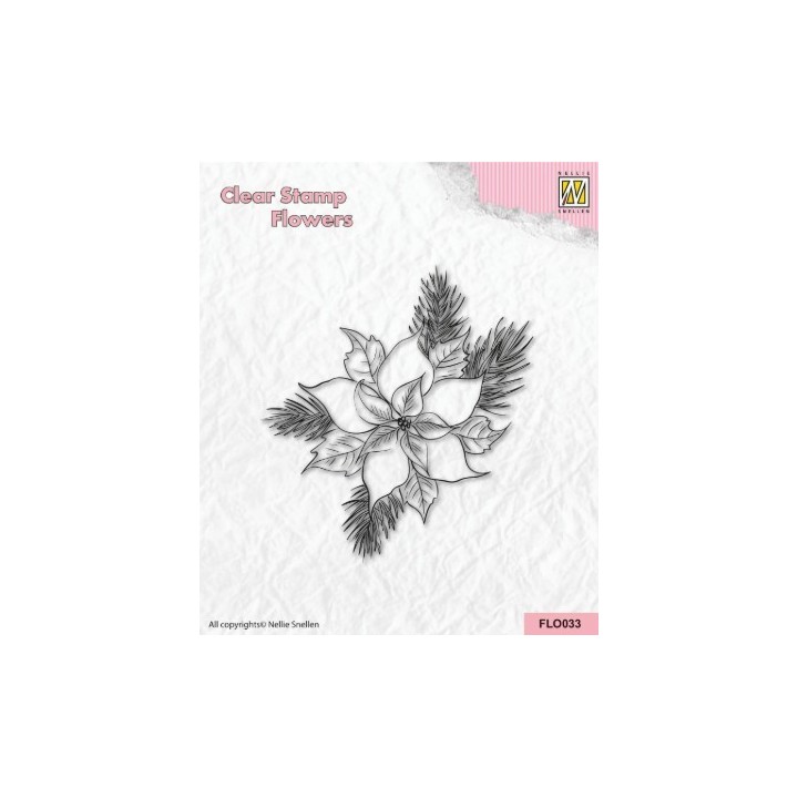 NC Flower clear stempel Poinsetta