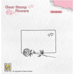 NC Flowers clear stempel Frame with Rose