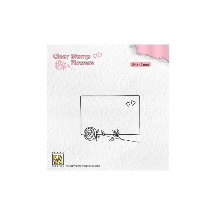 NC Flowers clear stempel Frame with Rose