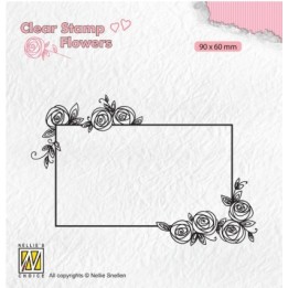 NC Flowers clear stempel Rectangle Frame with Roses