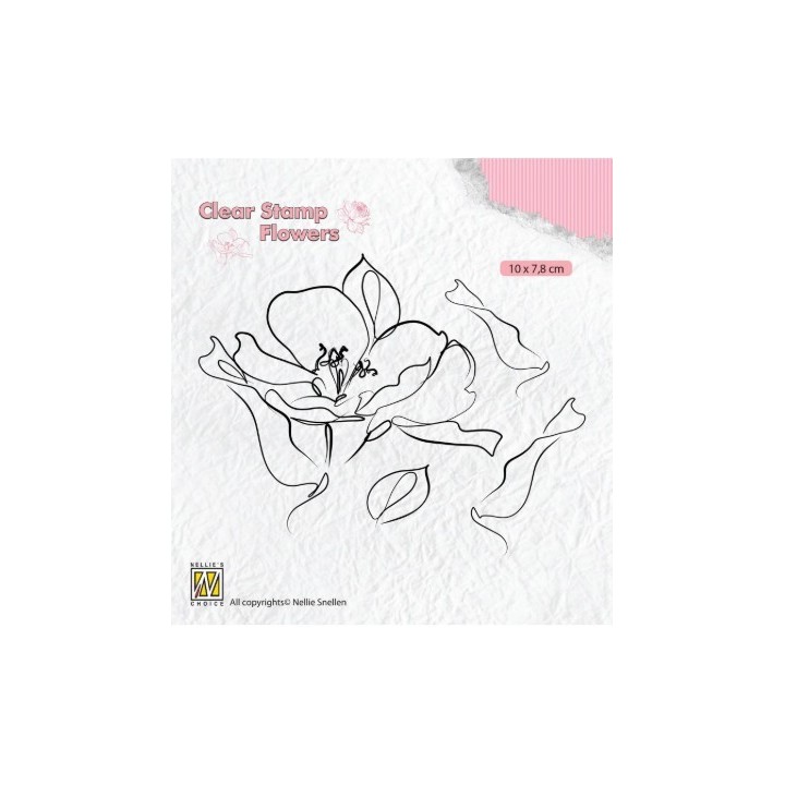 NC Flowers clear stempel Wild Rose