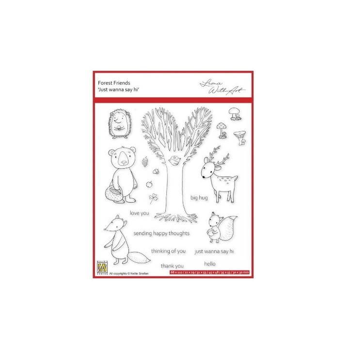 NC Forest Friends clear stempel Just Wanna Say Hi