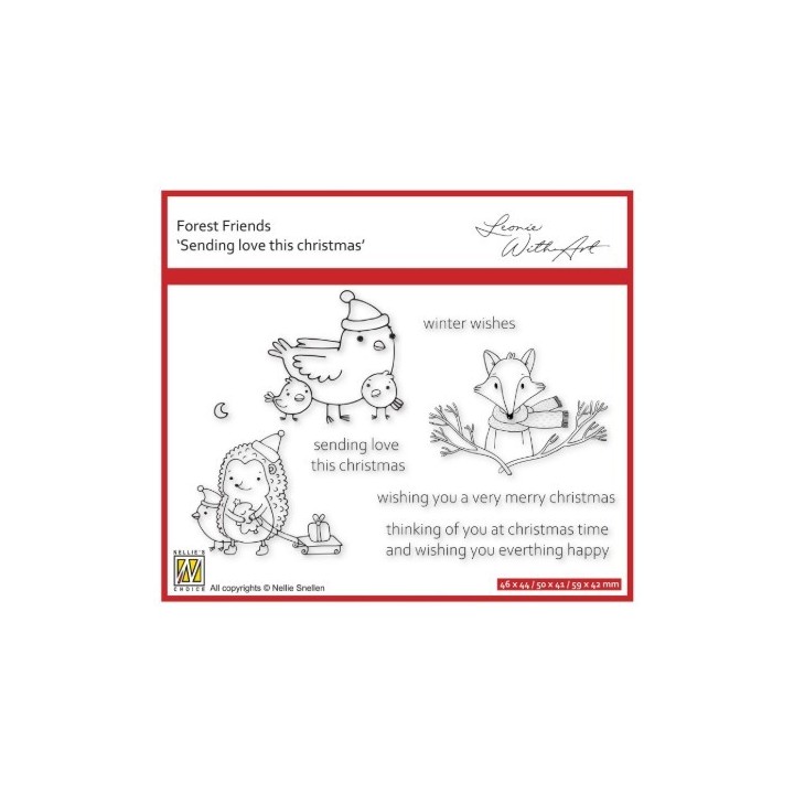 NC Forest Friends clear stempel Sending Love This Christmas