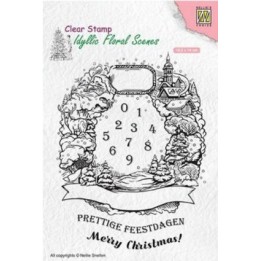 NC Idyllic Floral Scenes clear stempel Kerst Krans