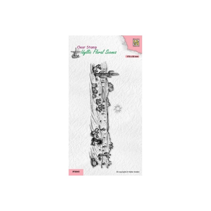 NC Idyllic Floral Scenes clear stempel Slimline Desert