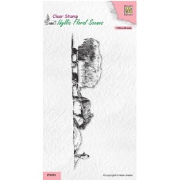 NC Idyllic Floral Scenes clear stempel Slimline Hay Time
