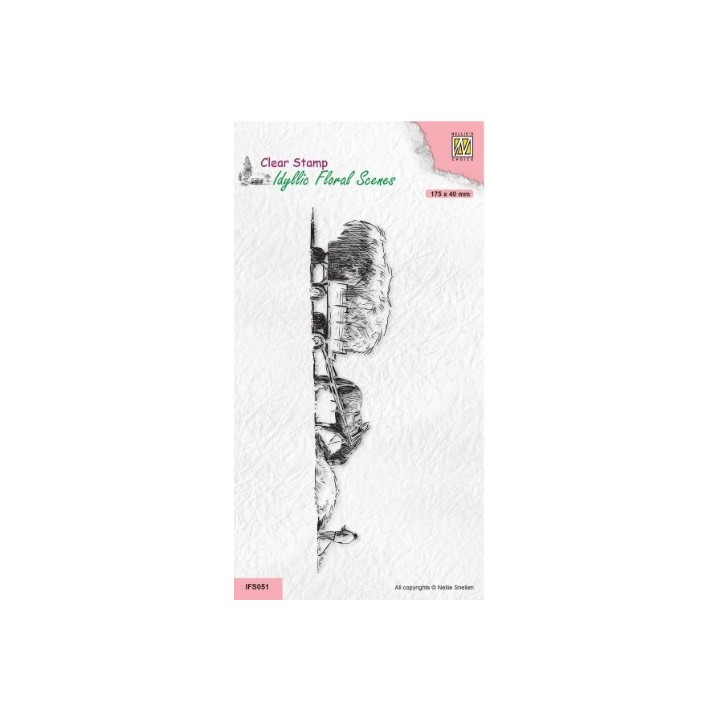NC Idyllic Floral Scenes clear stempel Slimline Hay Time