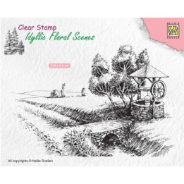 NC Idyllic Floral Scenes clear stempel Well