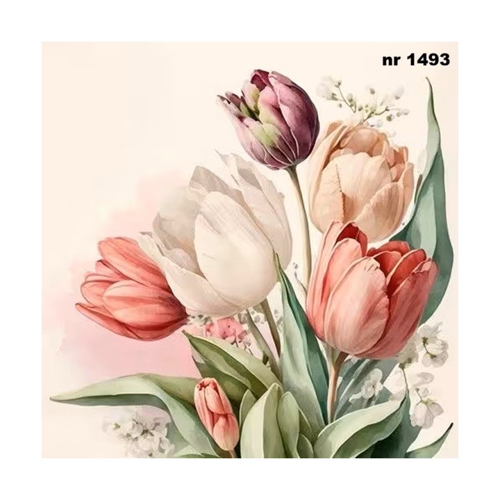 Vintage Tulip servet 33x33cm